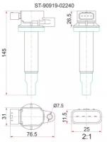 Катушка свечи TY 1SZ, 1-2NZ-FE 99-, ST9091902240 Sat ST-90919-02240