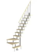 Модульная малогабаритная лестница Компакт 2475-2700, Серый, Сосна, Крашеная