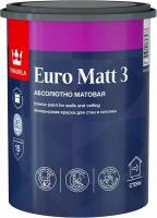 Краска интерьерная Tikkurila Euro Matt 3 глубокоматовая белая 0,9 л