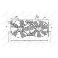 вентилятор охлаждения Mitsubishi Outlander All 03-06, 2999380SX STELLOX 29-99380-SX