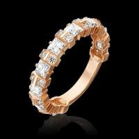 PLATINA jewelry Золотое кольцо с вставками Swarovski 01-5332-00-501-1110-38, размер 17,5