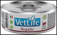 Влажный корм Farmina Vet Life Hepatic для кошек, при хронической печеночной недостаточности, лечебный рацион с курицей индейкой, 85г