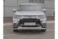 Защита переднего бампера d63 (секции) d42 (дуга) Outlander Mitsubishi 2018-наст.вр