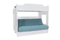 Кровать двухъярусная Боровичи-Мебель Двухъярусная кровать с диван-кроватью голубой / белый 205х110х173 см