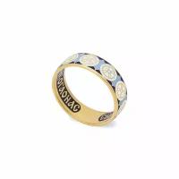 Венчальное кольцо (золотое с эмалью) - молитва к Николаю Чудотворцу KLZE0803
