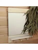 Полка с зеркалом Классика 36х25 см для бани и сауны для дома и дачи для сада из липы