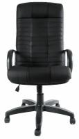Кресло компьютерное Евростиль Атлант офисное, натуральная кожа, черный