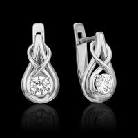 PLATINA jewelry Золотые серьги с вставками Swarovski 02-4467-00-501-1120-38