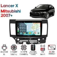 Штатная магнитола Wide Media Mitsubishi Lancer X 2007+ [Android 10, 10 дюймов, 3/32GB, 8 ядер, TDA7850, DSP, SPDIF, QLED, 1280*720]