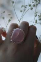 Кольцо розовый Кварц «True Stones»