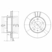 Комплект тормозных дисков передн. PSA, Fiat DELPHI BG2847