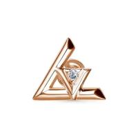 Алькор Золотая серьга с бриллиантом 25106-100
