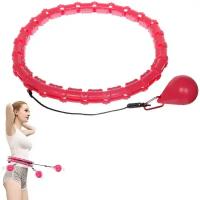 Обруч спортивный регулируемый «Fitness» 24 части (длина окружности 130 см) с утяжелением, розовый