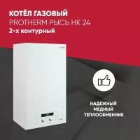 Котел газовый настенный Protherm Рысь 24КвТ Lynx HK газовый 2х-контурный TURBO / Протерм до 240 кв.м