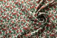 Ткань белый атлас с бордовыми цветами от Карнет для Унгаро