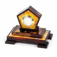 Роскошный бизнес-сувенир настольные часы с мозаикой из натурального янтаря