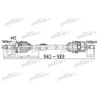 Полуось передний мост справа 27X943X60X25 ABS:46T KIA CERATO [TD] 1,6 08 - Patron PDS0512