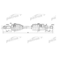 Полуось передняя правая 24x841x49.4x23 CITROEN: C1 05- PEUGEOT: 107 05- TOYOTA: AYGO 05- Patron PDS0260