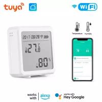 Умный Wi-Fi датчик температуры и влажности с дисплеем,Tuya Smart Life, автономный