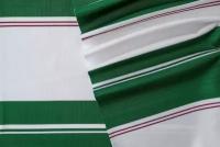Ткань трикотаж из вискозы в широкую бело-зеленую полоску