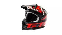 Шлем мото кроссовый GTX 633 #10 (XL) BLACK/RED GREY