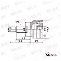 ШРУС MAZDA 6 II/ATENZA 2.0-2.5 07-12 наружн. GA20658 MILES GA20658