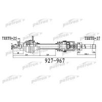 Полуось передний мост слева 25x927x58,5x37 CITROEN C5 2,0HDI 04- Patron PDS0483