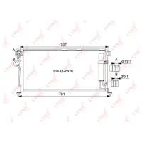 Радиатор кондиционера с осушителем, RC0077 LYNXauto RC-0077