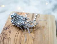 Украшение птица джоэлло на клипсе, перо, акрил, серебряная, 18 см, Kaemingk (Decoris)