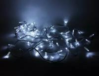 Светодиодная нить, мерцающая, 100 LED, 10 м, коннектор, уличная, белый провод Rich LED