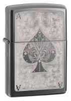 Зажигалка ZIPPO Classic с покрытием Black Ice ® 28323, латунь/сталь, чёрная, глянцевая