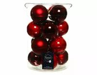 Набор стеклянных шаров Коллекция кармен, матовые, эмалевые и глянцевые, 80 мм, 16 шт., Kaemingk (Decoris)