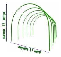 Дуга парниковая 3м металл. с оплеткой из ПВХ (1комп-6шт) (Выс.1,2м, шир. 1,1м, диам 10мм)
