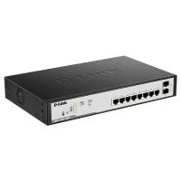 D-Link Сетевое оборудование DGS-1100-10MPV2 A3A Настраиваемый L2 коммутатор с 8 портами 10 100 1000Base-T и 2 портами 1000Base-X SFP 8 портов PoE 802.3af at, PoE-бюджет 130 Вт