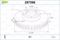 VALEO 297 596 Диск тормозной MITSUBISHI LANCER 08-/DODGE CALIBER 06- передний вент.D 276мм