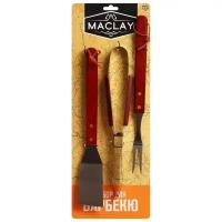 Набор для барбекю Maclay: лопатка, щипцы и вилка (цвет не указан)