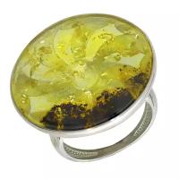 Серебряное кольцо Дарвин 920397421ba-чз с янтарём, Серебро 925°, размер 19,5