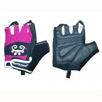 Перчатки для фитнеса женские черно-розовые с подушечкой р. L