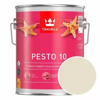 Эмаль алкидная Tikkurila Pesto 10 RAL 1013 (Жемчужно-белый - Oyster white) матовая 2,7 л