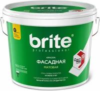 Краска фасадная матовая BRITE PROFESSIONAL белая база А ведро 9 л