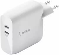 Сетевое зарядное устройство Belkin WCH003vfWH, 2xUSB type-C, 3A, белый