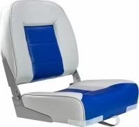 Кресло складное мягкое, обивка винил, цвет серый/синий, Marine Rocket 75121GB-MR