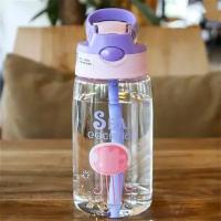 Бутылка для воды детская пластиковая с трубочкой, 480 мл Поильник непроливайка для девочки и мальчика