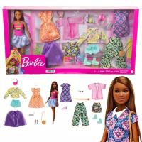 Игровой набор с куклой Барби Barbie Брюнетка и 7 комплектов одежды, коллекционный набор