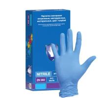 Перчатки нитриловые медицинские Safe&Care ZN302 голубые (50 пар, S)