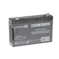 Аккумуляторная батарея ExeGate GP672, 7,2 Ач, 6 Вольт, клеммы F1