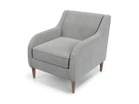 Дизайнерское мягкое кресло Soft Element Вектор, на деревянных ножках, велюр, светло-серый, современный стиль скандинавский лофт, в гостиную