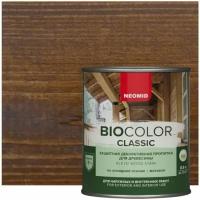 Защитная декоративная пропитка для древесины Neomid Bio Color Classic, полуматовая, 0,9 л, орех