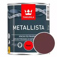 Эмаль по ржавчине Tikkurila Metallista RAL 3005 (Винно-красный - Wine red) глянцевая 0,9 л