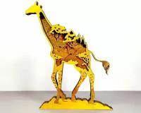Конструктор деревянный Жираф, для самостоятельной сборки и раскраски, не окрашенный - Детская Логика